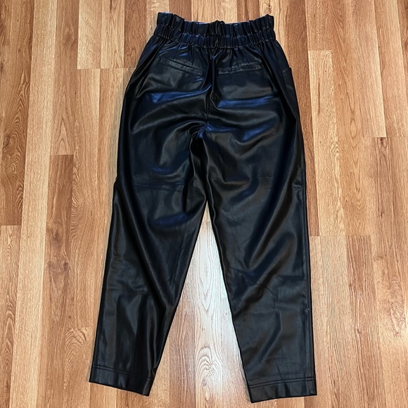 Vegan Leather Pull-On Paperbag Pants - Picture 14 of 16